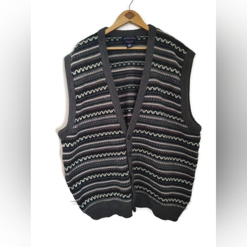 Sutter Mens Classic Mens Button Up Cardigan Sweater Vest Size 2XLT